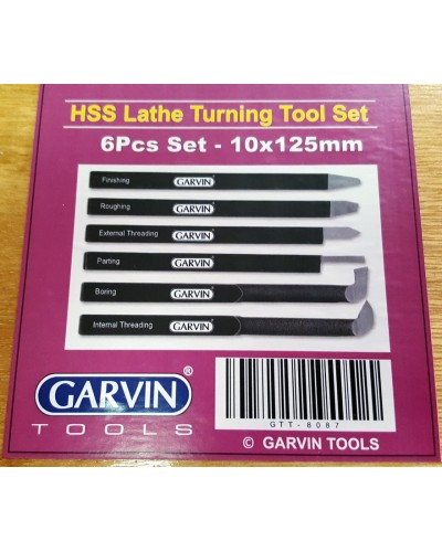 Lathe turning tool set,6 pcs,HSS - 10x125 mm
