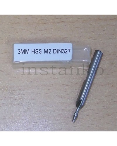 Dia.3,0 mm,metric size two flute single end mill (DIN 327),HSS;