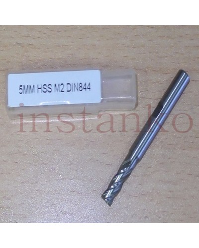 Dia.5,0 mm,metric size four flute single end mill (DIN 844),HSS;