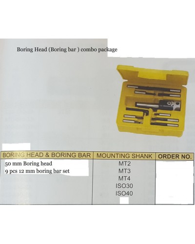 50 mm Boring head,9 pcs 12 mm boring bar set,ISO30-M12