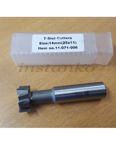 Metric size HSS T-slot cutter with straight shank,14x25x11x16 mm